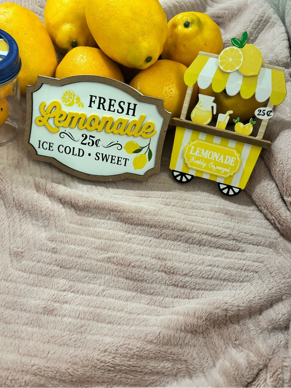 Fresh Lemonade Wooden Signs - Yellow & White